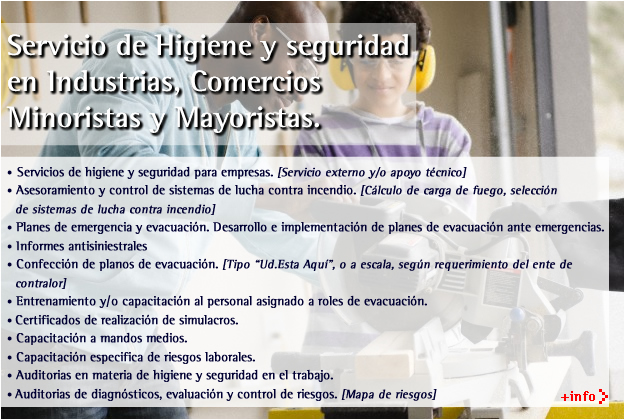Servicio de Higiene y seguridad en Industrias, Comercios Minoristas y Mayoristas